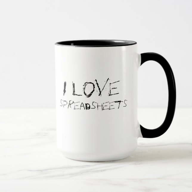 I Liebe-Tabellenkalkulationen - städtische, edle O Tasse (Rechts)