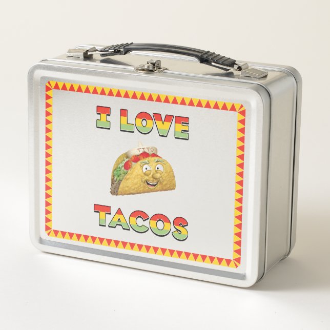 I Liebe Tacos Metall Brotdose (Vorderseite)