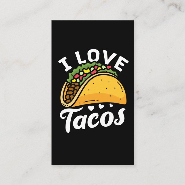 I Liebe Tacos Mexiko Food Lover Cinco De Mayo Visitenkarte (Vorderseite)