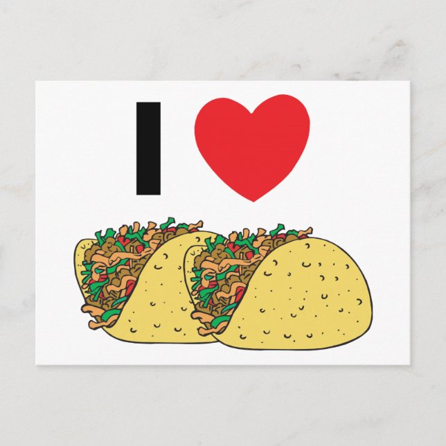 I Liebe Tacos Postkarte (Vorderseite)