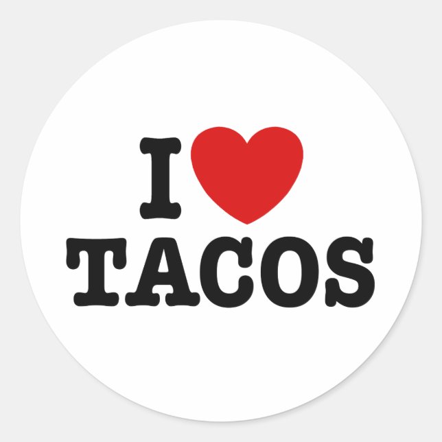 I Liebe Tacos Runder Aufkleber (Vorderseite)