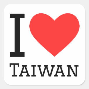 I Liebe Taiwan Quadratischer Aufkleber