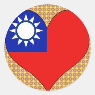I Liebe Taiwan Runder Aufkleber