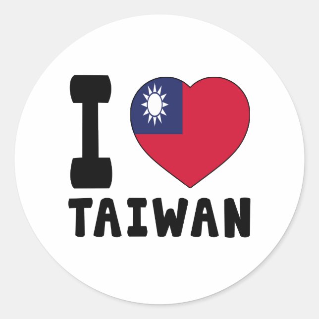 I Liebe Taiwan Runder Aufkleber (Vorderseite)