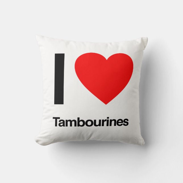 i Liebe Tambourine Kissen (Vorderseite)