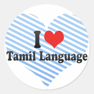 I Liebe Tamil Language Runder Aufkleber