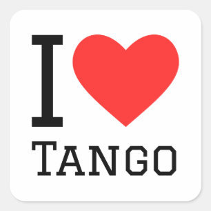 I Liebe Tango Quadratischer Aufkleber