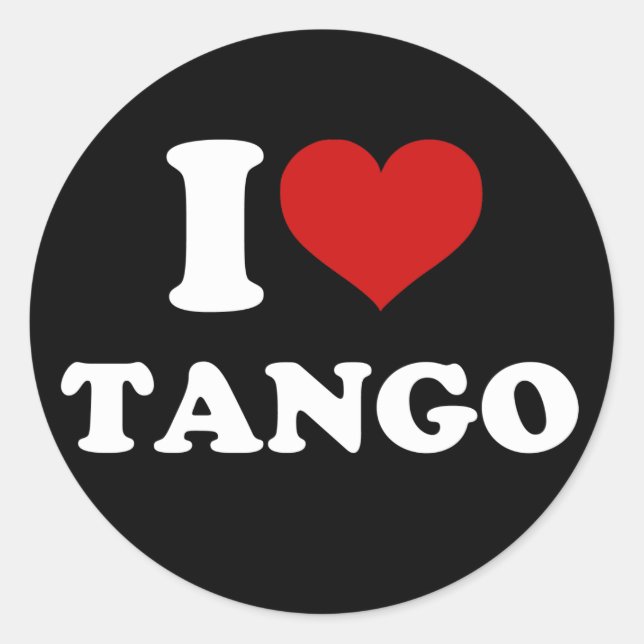 I Liebe Tango Runder Aufkleber (Vorderseite)
