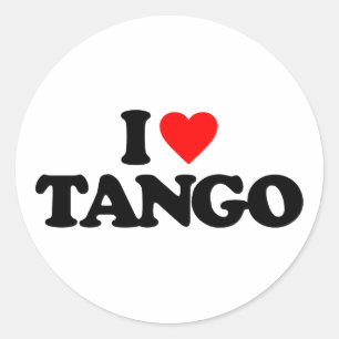 I LIEBE TANGO RUNDER AUFKLEBER