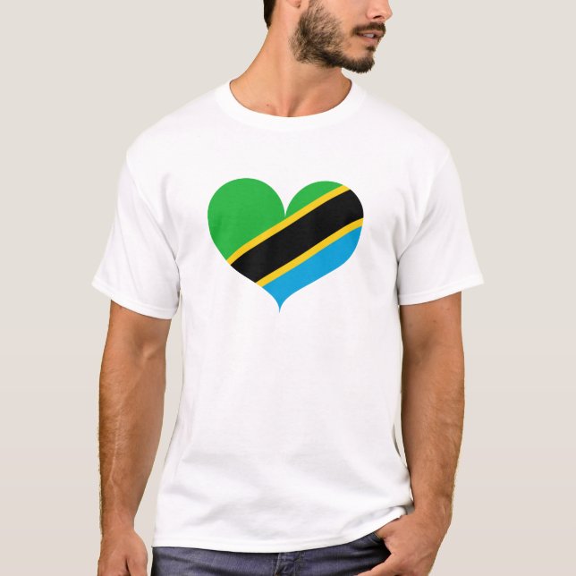 I Liebe Tansania Flag T-Shirt (Vorderseite)