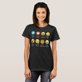 I Liebe TANZ Emoticon (emoji) (weißer Schriftart) T-Shirt