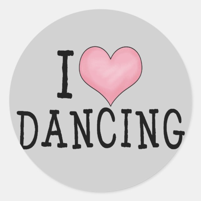 I Liebe Tanzen Runder Aufkleber (Vorderseite)