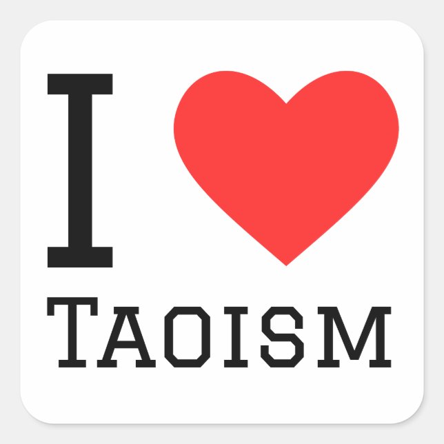 I LIEBE TAOISMUS QUADRATISCHER AUFKLEBER (Vorderseite)