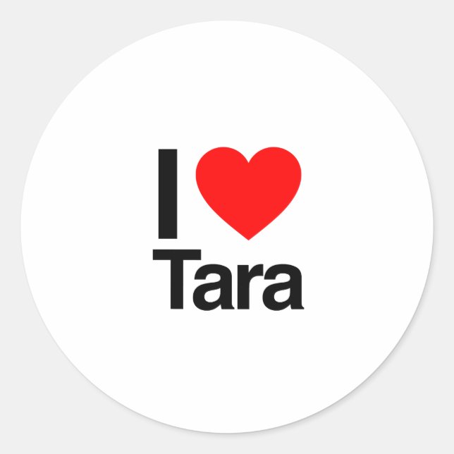 i Liebe tara Runder Aufkleber (Vorderseite)