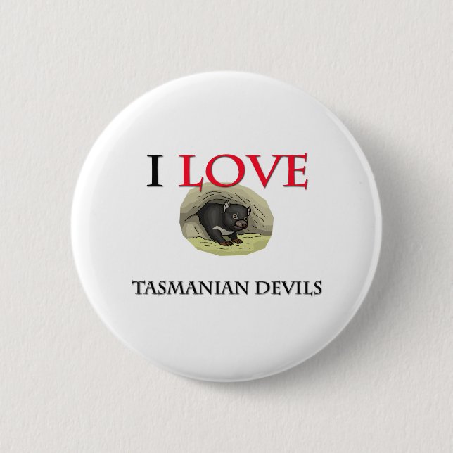 I Liebe-tasmanische Teufel Button (Vorderseite)