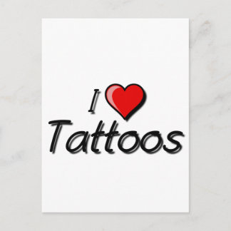 I Liebe Tattoos Postkarte