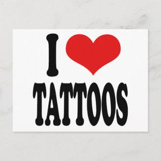 I Liebe Tattoos Postkarte