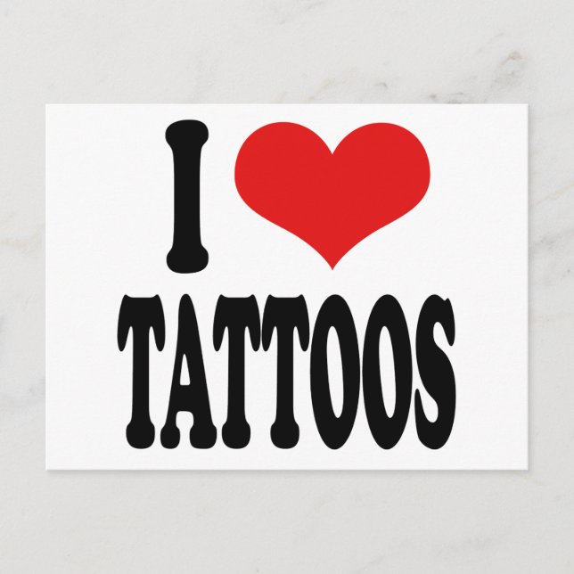 I Liebe Tattoos Postkarte (Vorderseite)