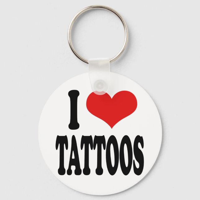 I Liebe Tattoos Schlüsselanhänger (Vorderseite)