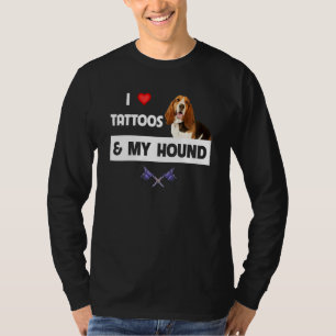 I Liebe Tattoos und My Bassett Hound Hund Mama Vat T-Shirt