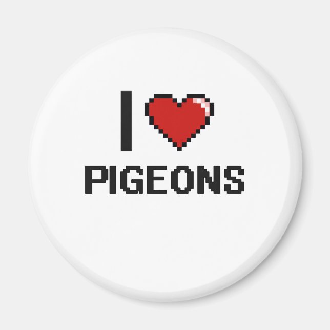 I Liebe Tauben Digitales Design Magnet (Vorne)