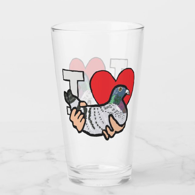 I Liebe-Tauben Glas (Vorderseite)
