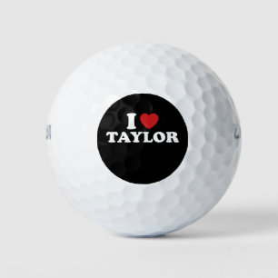 I Liebe Taylor Name I Heart Groovy Golfball