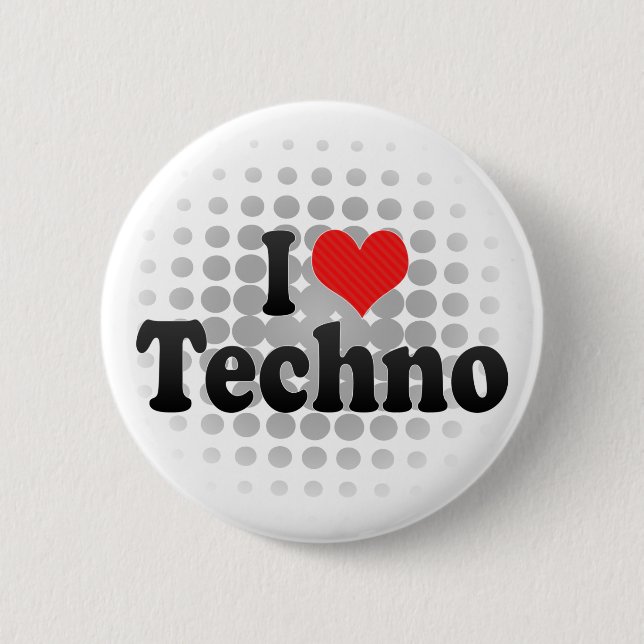 I Liebe Techno Button (Vorderseite)