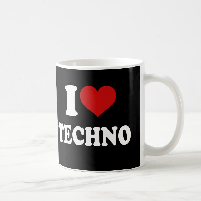 I Liebe Techno Kaffeetasse (Rechts)