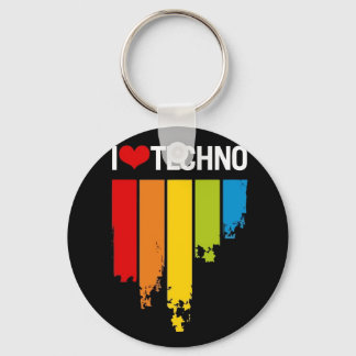 I Liebe Techno Music Schlüsselanhänger