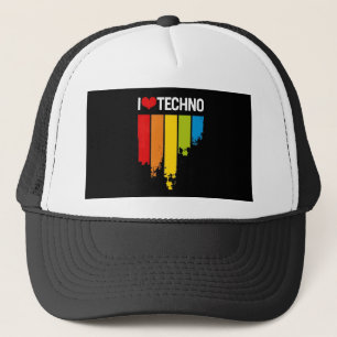 I Liebe techno Musik Truckerkappe