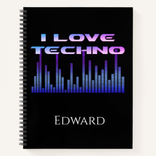 I Liebe Techno Notizbuch