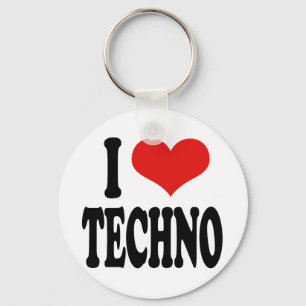 I Liebe Techno Schlüsselanhänger