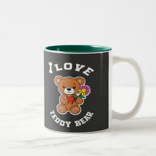 I Liebe Teddy Bear Grafik Design.png Zweifarbige Tasse