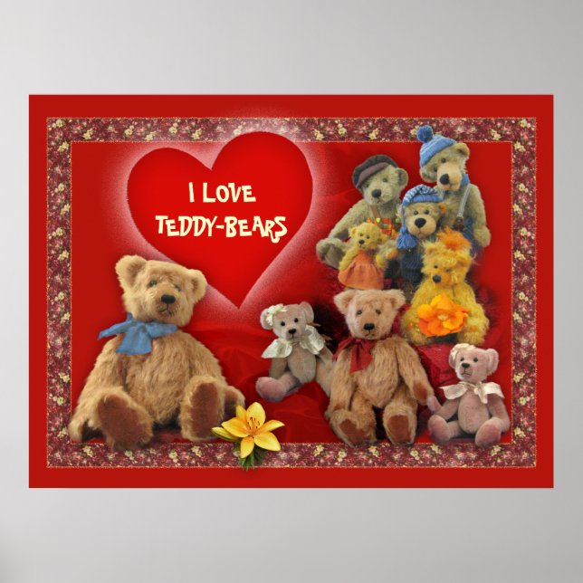 I Liebe Teddy-Bears Poster (Vorne)