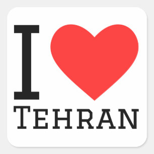I Liebe Tehran Quadratischer Aufkleber