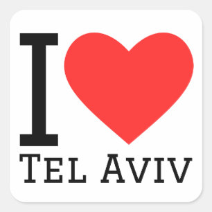 I Liebe Tel Aviv Quadratischer Aufkleber