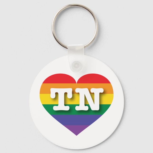 I Liebe Tennessee Rainbow Herz Schlüsselanhänger (Vorderseite)