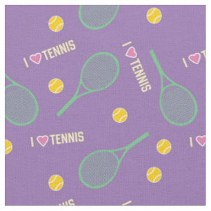 I Liebe Tennis auf Leinen Stoff
