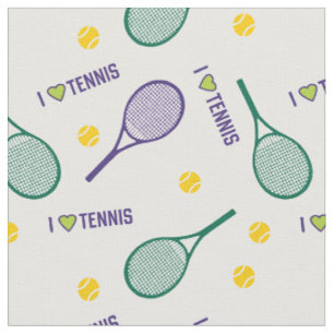 I Liebe Tennis auf Weiß 2 Stoff