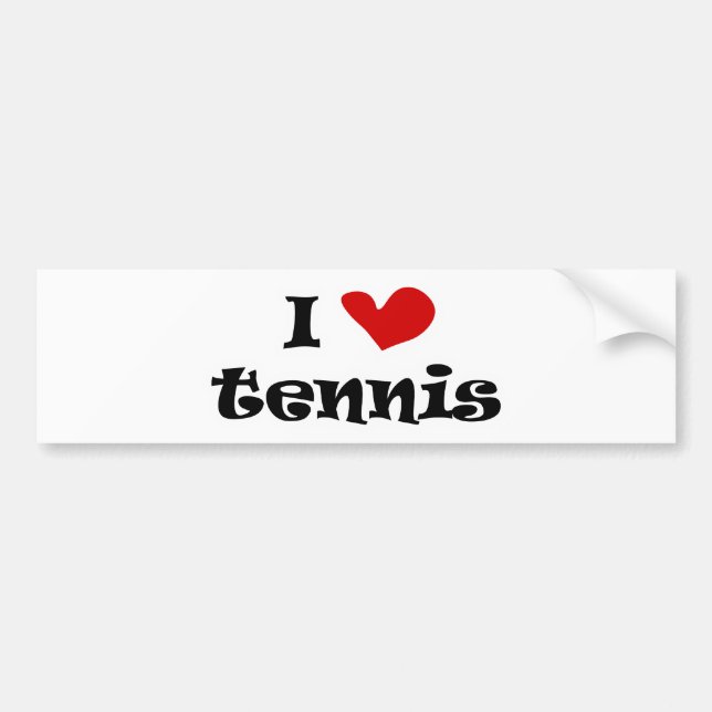 I Liebe Tennis Autoaufkleber mit Herzdesign (Vorne)