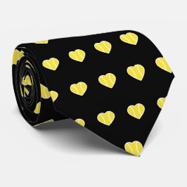 I Liebe Tennis Ball Herz Muster Vater Pater Black Krawatte