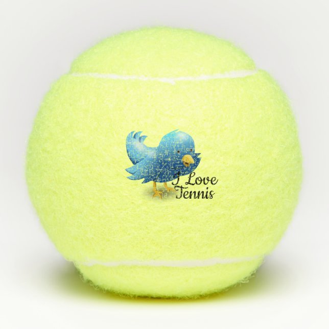 I Liebe Tennis Bird Tennisbälle (Vorderseite)