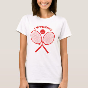 I Liebe Tennis Crossed Rackets Tennis T - Shirt