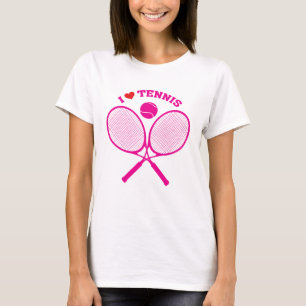 I Liebe Tennis Crossed Rackets Tennis T - Shirt