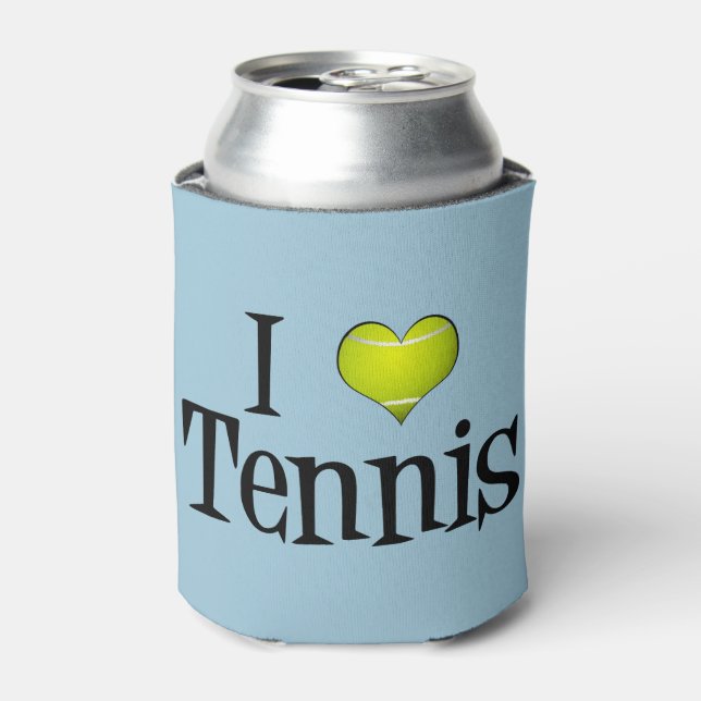 I Liebe Tennis Dosenkühler (Kanne Vorderseite)