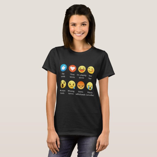 I Liebe-Tennis Emoji Emoticon-Grafik-T-Shirt T-Shirt (Vorne ganz)