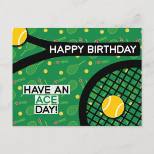 🎾 I Liebe Tennis grün Tennis Gelb Tennis Geburtst Postkarte