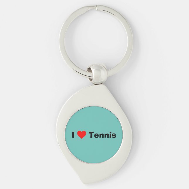 I Liebe Tennis Minze Green Schlüsselanhänger (Vorderseite)