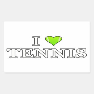 I Liebe-Tennis Rechteckiger Aufkleber